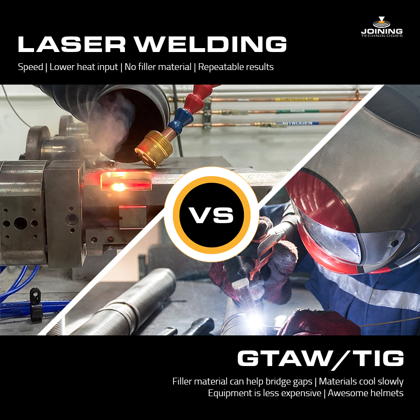Laser welding vs. GTAW/TIG welding